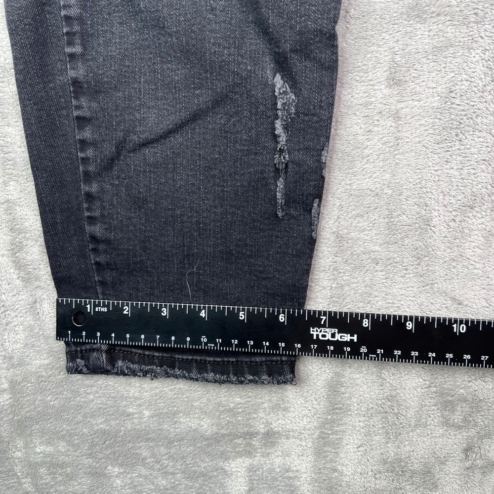 Judy Blue Boyfriend Jeans Womens 13/31 Black Solid Distressed Stretch Denim - Picture 9 of 16